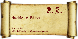 Madár Rita névjegykártya