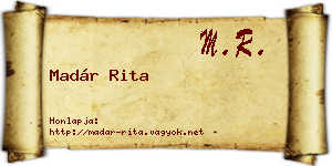 Madár Rita névjegykártya