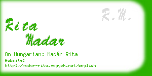 rita madar business card