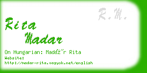 rita madar business card